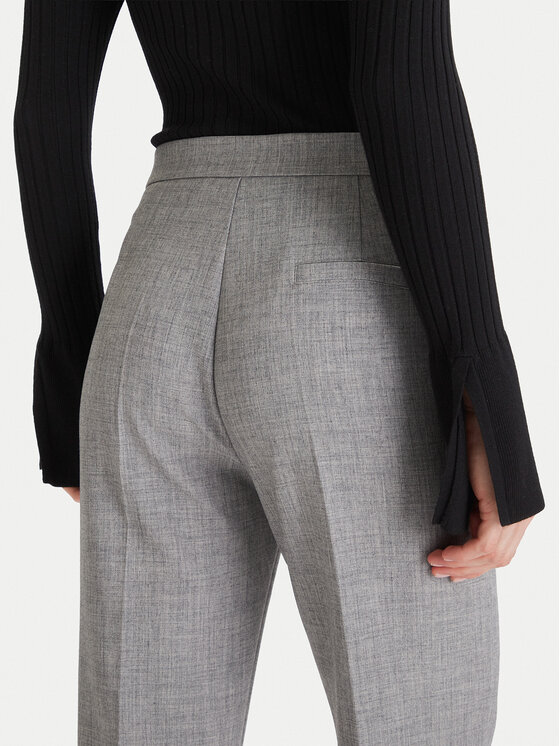 Maryley Maryley Штани з тканини MARYLEY-25IB587 Сірий Regular Fit