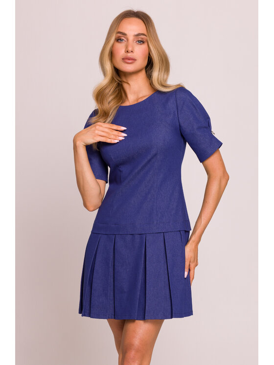 Made of Emotion Made of Emotion Každodenné šaty M842 Modrá Premium Fit