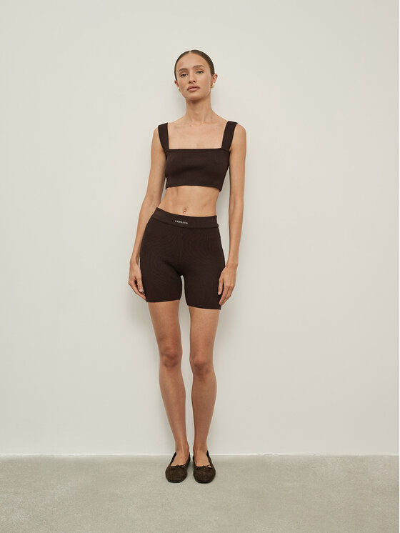 La Mania La Mania Szorty sportowe ENDING Brązowy Classic Fit