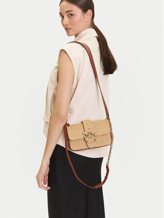 PINKO PINKO Rankinė Love One Mini Slouchy Fl PE 25 PLTT 104340 A2CF Smėlio