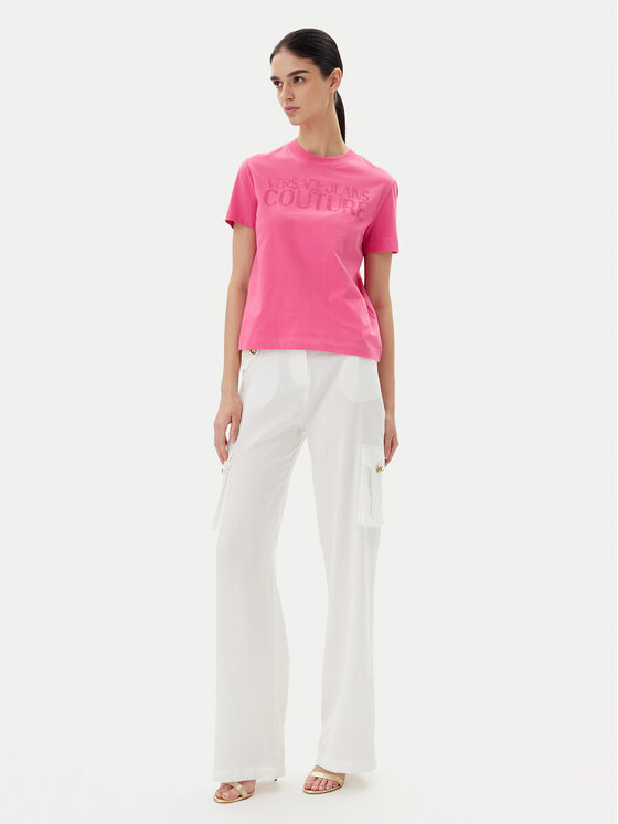 Versace Jeans Couture Versace Jeans Couture Póló 78HAHS04 Rózsaszín Regular Fit