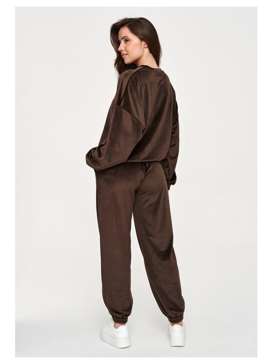 Makadamia Makadamia Dres M954 Brązowy Regular Fit