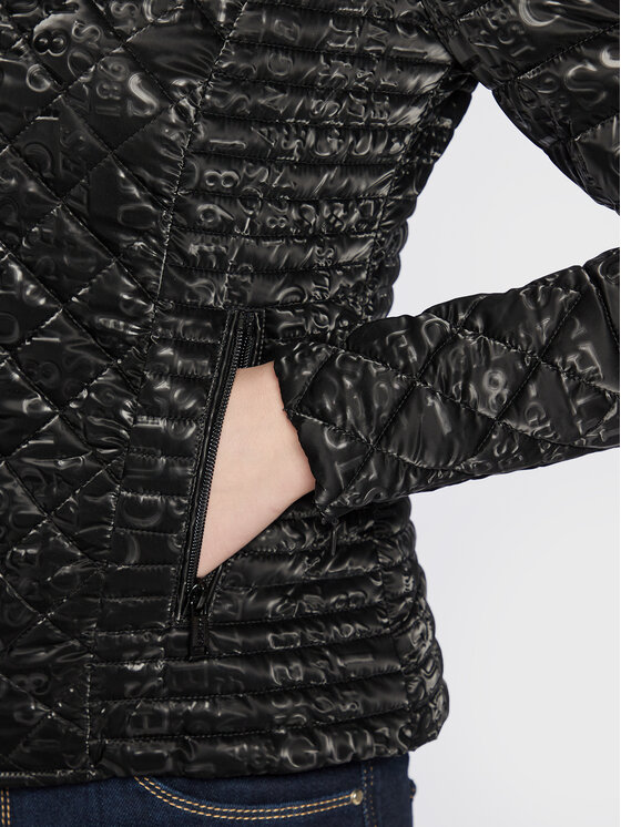 Guess Guess Демісезонна куртка Vona W3RL15 WEP10 Чорний Slim Fit