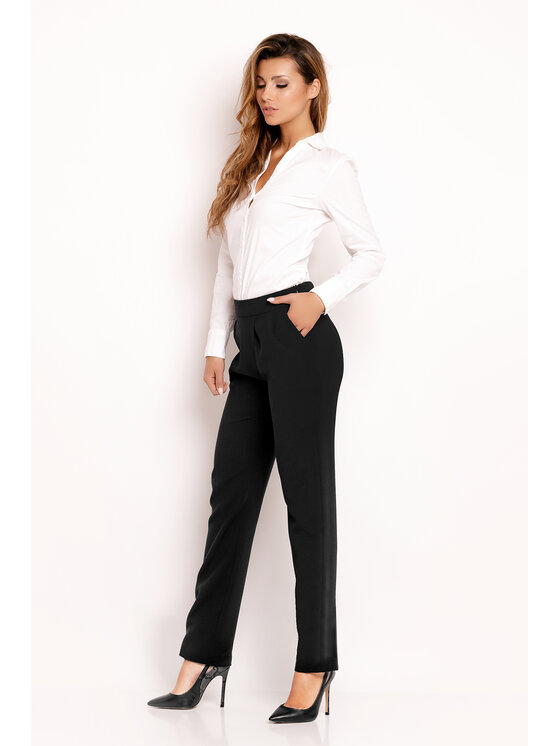 Awama Awama Spodnie damskie L033 Czarny Basic Fit