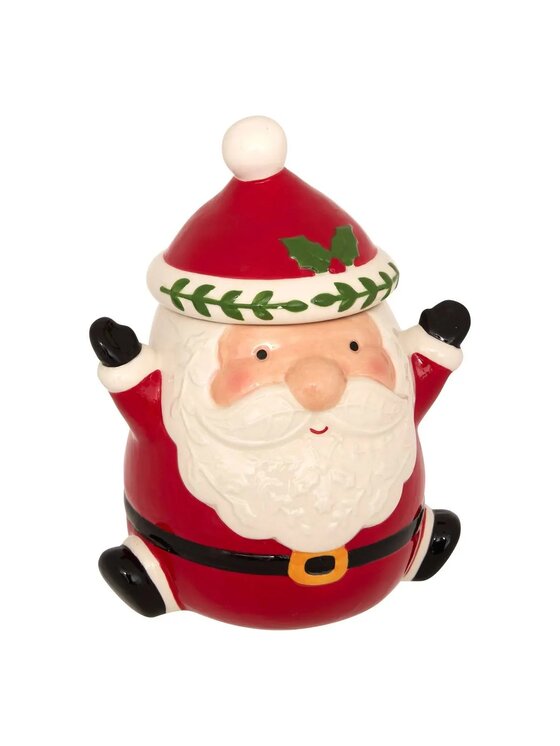 MIAhome MIAhome Pojemnik świąteczny na ciasteczka Santa Claus 23,5x18,5x15,5 cm Czerwony