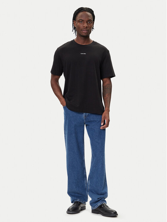 Calvin Klein Calvin Klein Тениска с яка и копчета LV04LC241G Черен Regular Fit