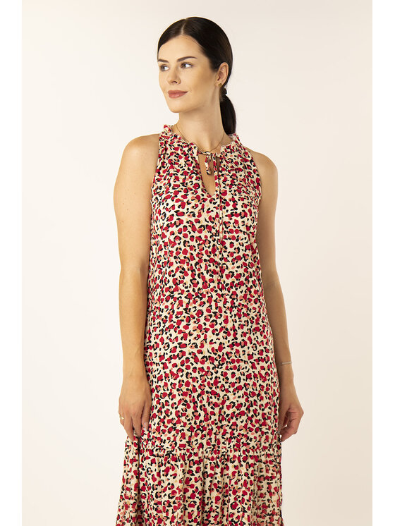 QUIOSQUE QUIOSQUE Každodenné šaty COLORO DRESS Červená Regular Fit