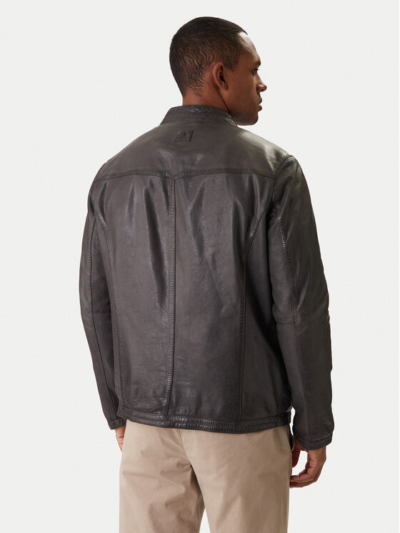 Milestone Milestone Кожено яке Oliverio 611099 60770 Сив Regular Fit