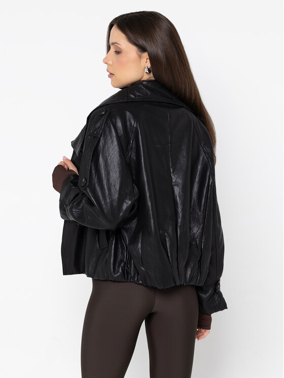 Miss LK Miss LK Kurtka skórzana MISSLKK Czarny Loose Fit