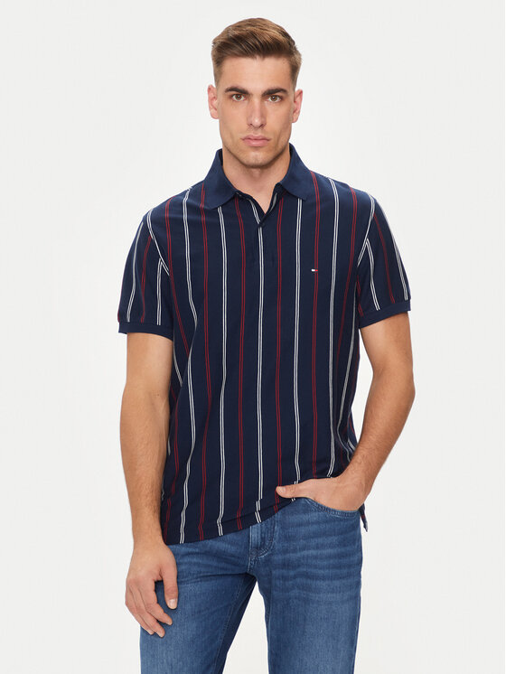 Tommy Hilfiger Polo Vertical MW0MW35627 Tumši zils Regular Fit