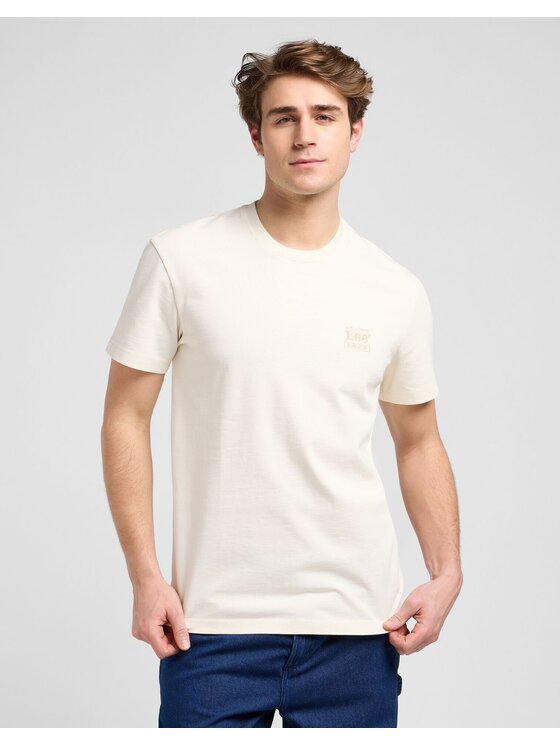 Lee Lee T-Shirt WW ESSENTIAL TEE Biały Relaxed Fit