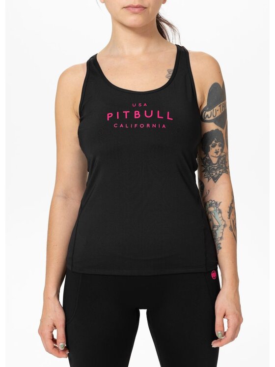 PITBULL PITBULL Tank top sportowy damski AVENIDA L Czarny Regular Fit