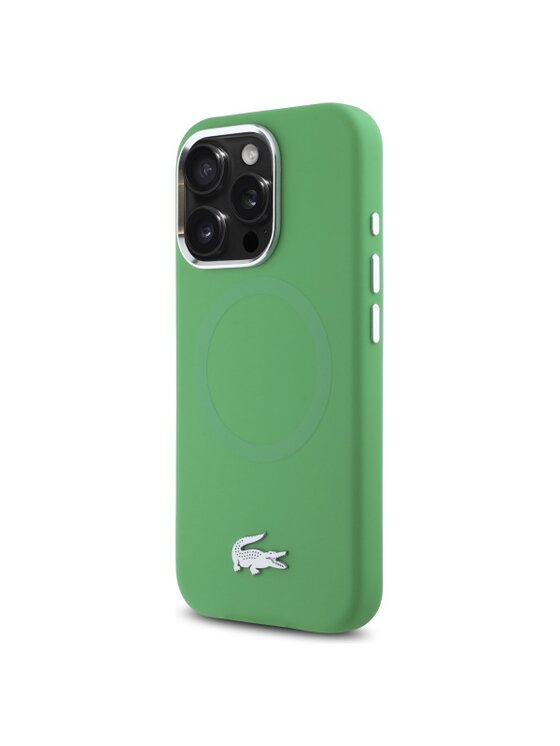 Etui na telefon Lacoste, Zielone, Silicone Cracked Logo