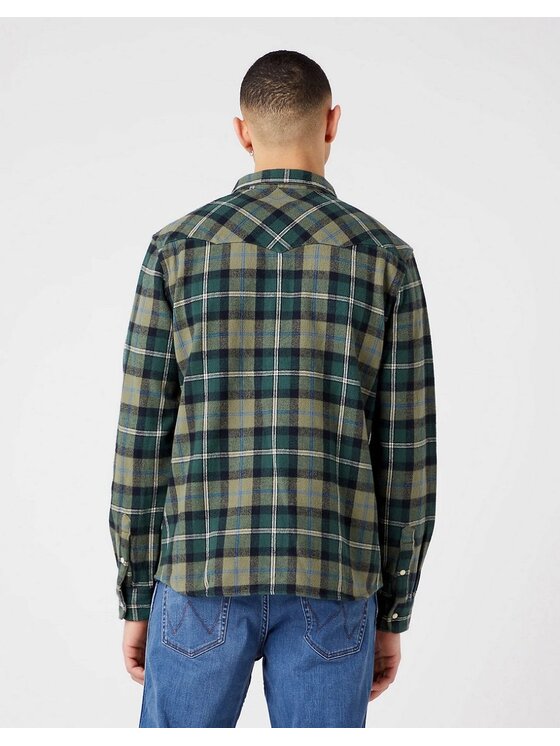 Wrangler Wrangler Koszula WESTERN SHIRT Zielony Regular Fit
