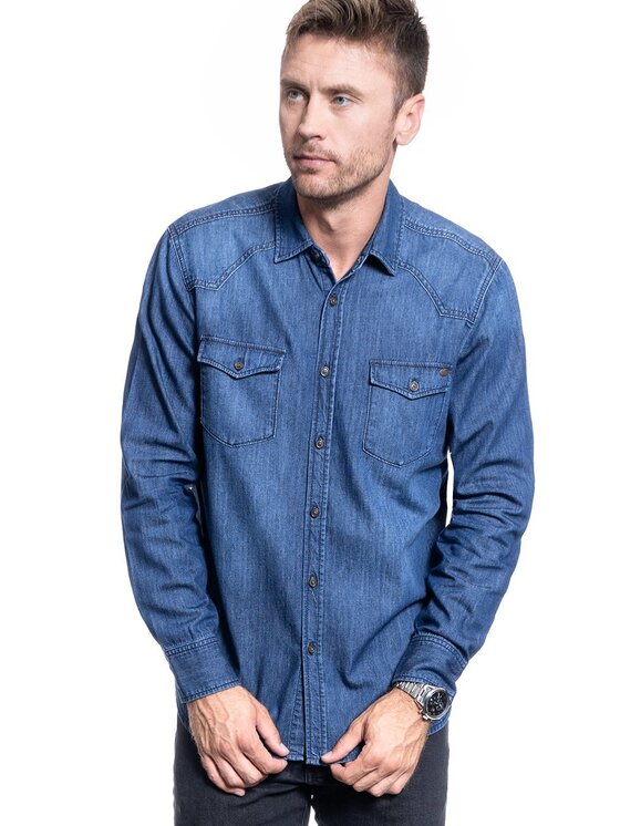 Mustang Mustang Camicia CALVIN Blu Regular Fit