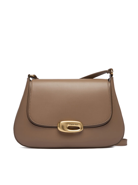 Calvin Klein Calvin Klein Kabelka Hardware Flap Meidum Crossbody LV04F3401G Béžová