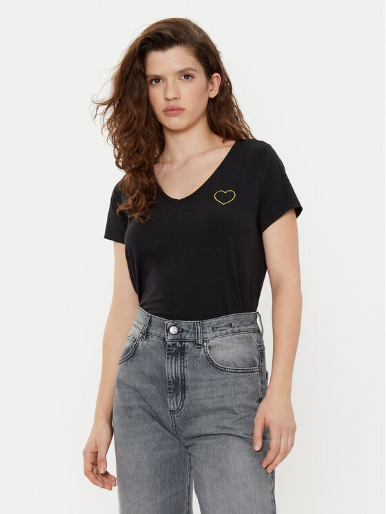 Pieces Pieces Tricou New Billy 17102921 Negru Regular Fit
