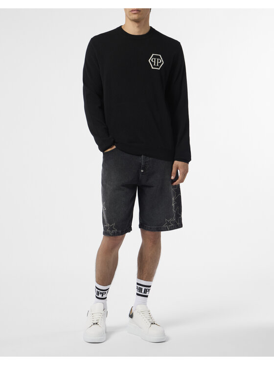 PHILIPP PLEIN PHILIPP PLEIN Sweter 29047 Czarny Regular Fit