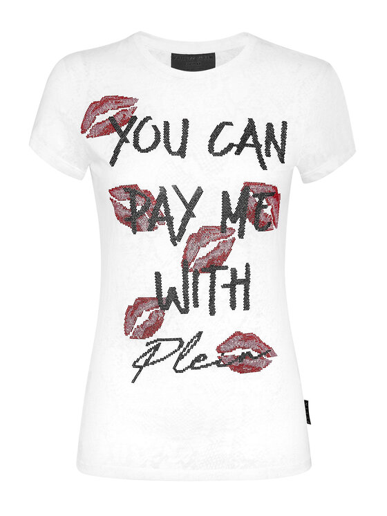 PHILIPP PLEIN PHILIPP PLEIN T-Shirt 1487 Biały Regular Fit