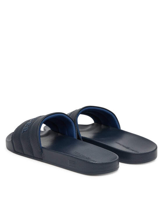 Tommy Hilfiger Tommy Hilfiger Natikače Pad Perf Pool Slide FM0FM05709 Tamnoplava