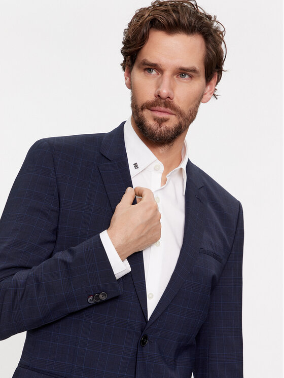 Hugo Hugo Oblek Arti/Hesten232X 50496660 Tmavomodrá Extra Slim Fit