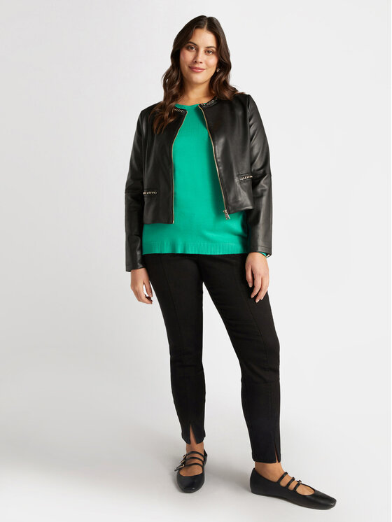Fiorella Rubino Fiorella Rubino Kurtka z imitacji skóry R343T001200N033 Czarny Boxy Fit