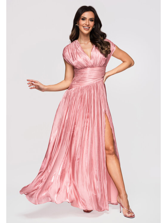 Ombre Ombre Sukienka wieczorowa LA-OM-DLR363 Różowy Regular Fit