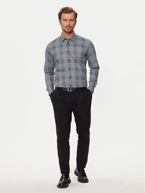 BOSS Boss Marškiniai Liam 50521641 Pilka Regular Fit