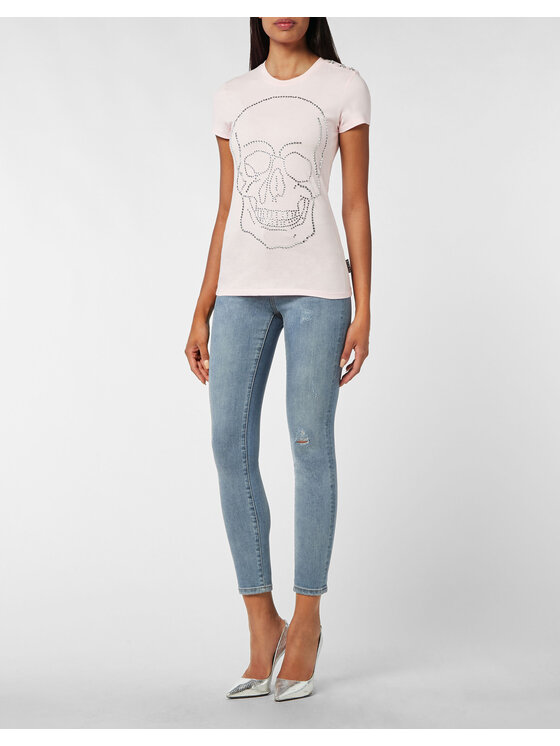 PHILIPP PLEIN PHILIPP PLEIN T-Shirt 8021 Różowy Regular Fit