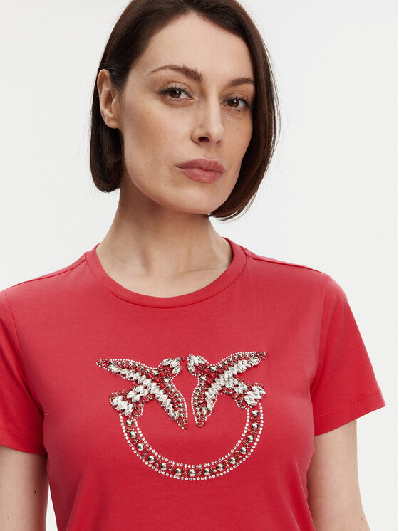 PINKO PINKO T-Shirt Quentin 100535 A2G7 Czerwony Regular Fit