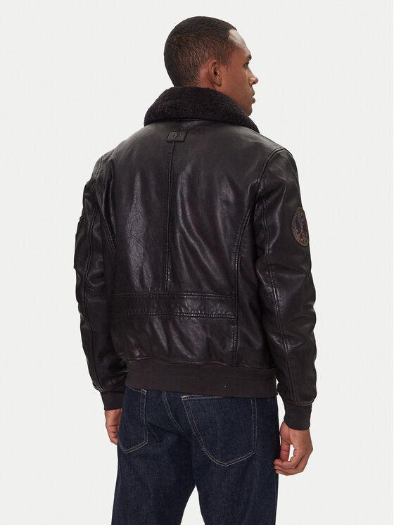 Milestone Milestone Шкіряна куртка Tom 531041 21070 Коричневий Regular Fit