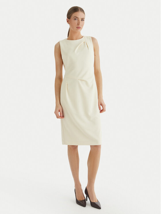 Calvin Klein Rochie cocktail LV044F018G Bej Slim Fit