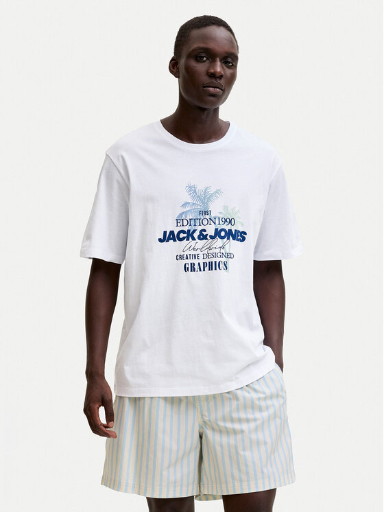 Jack & Jones Tricou Gradient Print 12288094 Alb Regular Fit