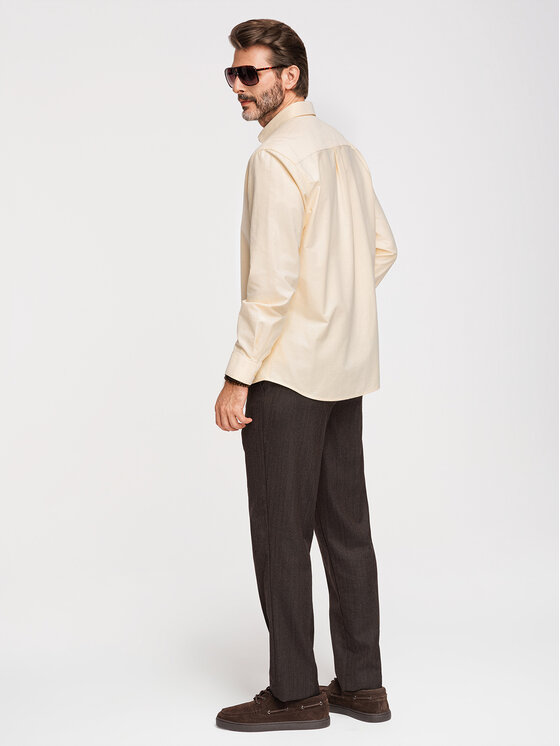 Ombre Ombre Koszula K705 Żółty jasny Regular Fit