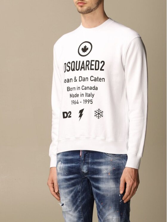 Dsquared2 Bluza S74GU0425 S25042 Biały Regular Fit | Modivo.pl