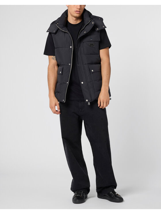 PHILIPP PLEIN PHILIPP PLEIN Kamizelka 28620 Czarny Regular Fit