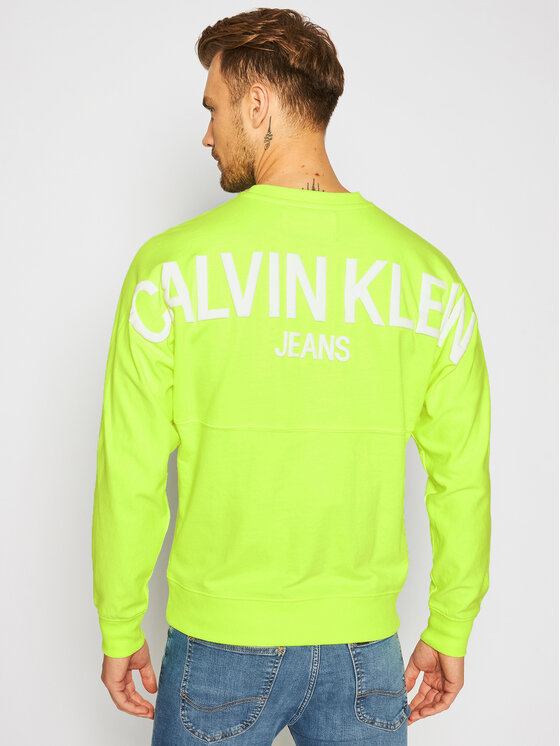 Calvin Klein Jeans Sweatshirt Neon Back Logo J30J316081 Gelb Regular Fit