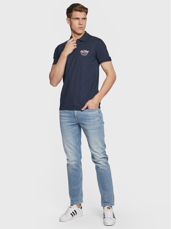 Polo 12223714 Blu scuro Regular Fit