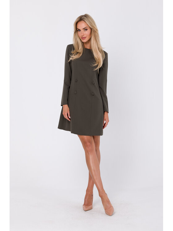 Made of Emotion Made of Emotion Sukienka koktajlowa M753 Zielony Modern Fit