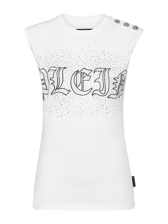 PHILIPP PLEIN PHILIPP PLEIN Tank top 14895 Biały Skin Tight Fit
