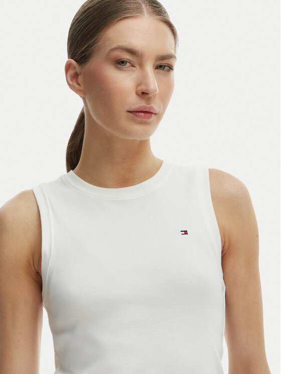 Tommy Hilfiger Tommy Hilfiger топ WW0WW47806 Екрю Slim Fit