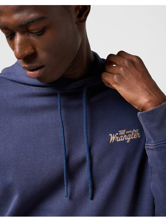 Wrangler Wrangler Felpa 112362777 AMERICANA HOODIE Blu scuro Regular Fit