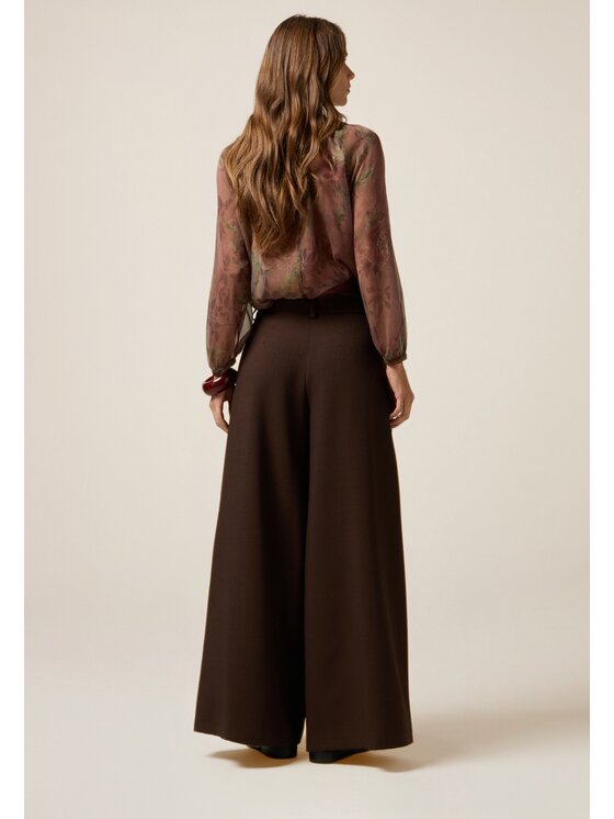 Oltre Oltre Pantaloni di tessuto P01UR009259N032 Marrone Baggy Fit