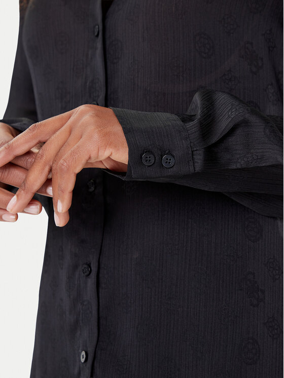 Guess Guess Srajca W5YH1A WHCR2 Črna Regular Fit