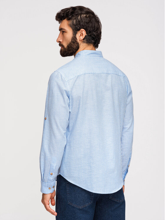 Ombre Ombre Košile OM-SHCS-0189 Modrá Regular Fit