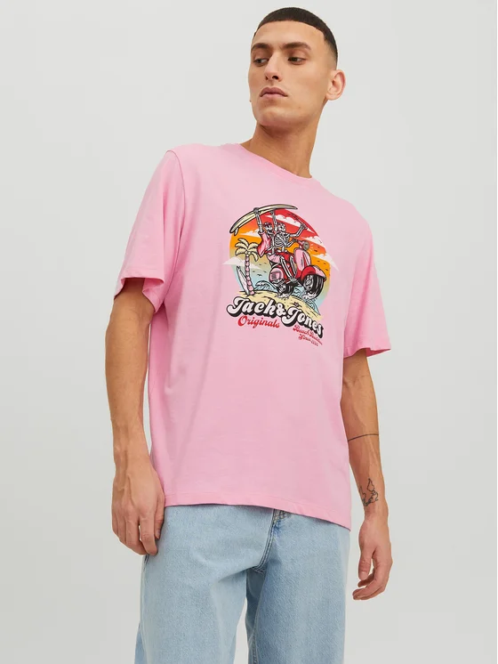Jack&Jones T-Shirt Beach Bone 12234309 Rosa Standard Fit