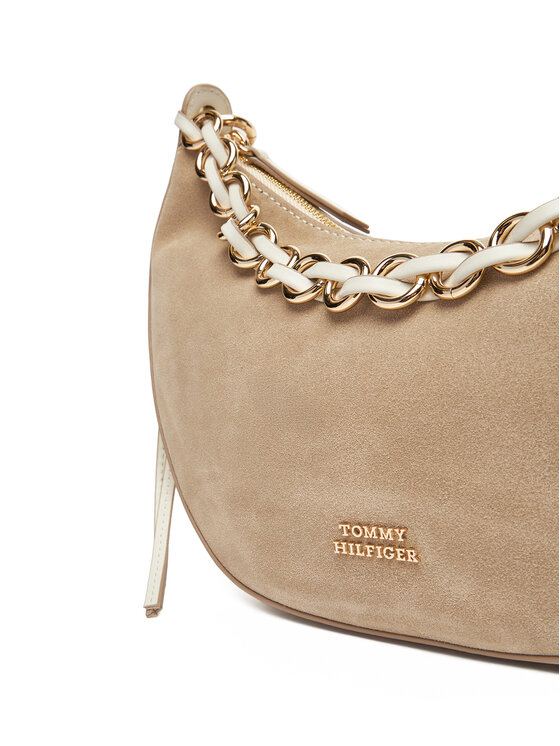 Tommy Hilfiger Tommy Hilfiger Ročna torba Moon Leather Crossover Suede AW0AW17537 Bež
