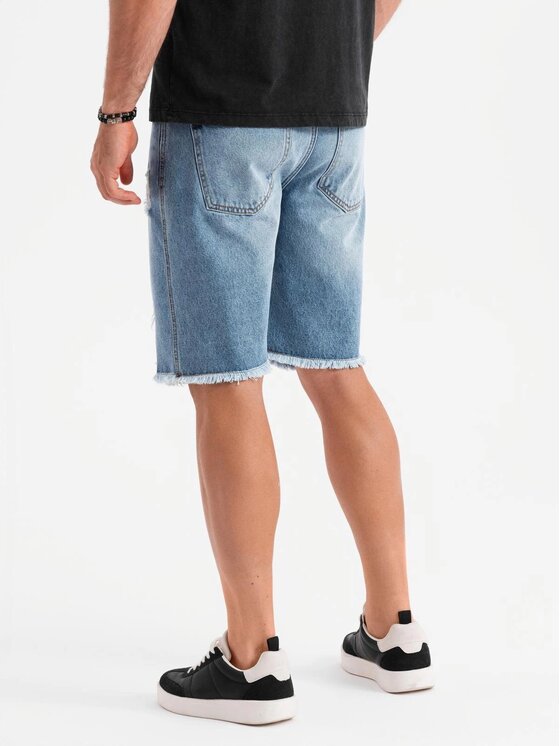 Ombre Ombre Szorty jeansowe OM-SRDS-0157 Niebieski Regular Fit
