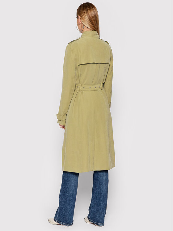 Guess Guess Тренч Gemma W2RL02 WE0K0 Зелений Slim Fit