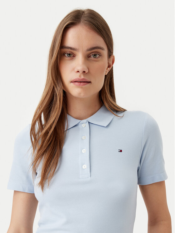 Tommy Hilfiger Tommy Hilfiger Tricou polo 1985 WW0WW43225 Albastru celest Slim Fit